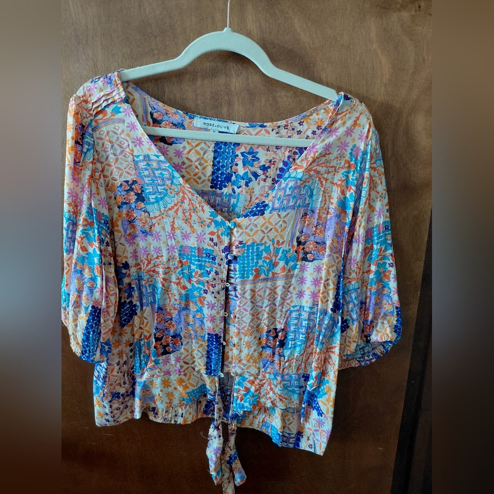 New York & Company Pink and Purple Top